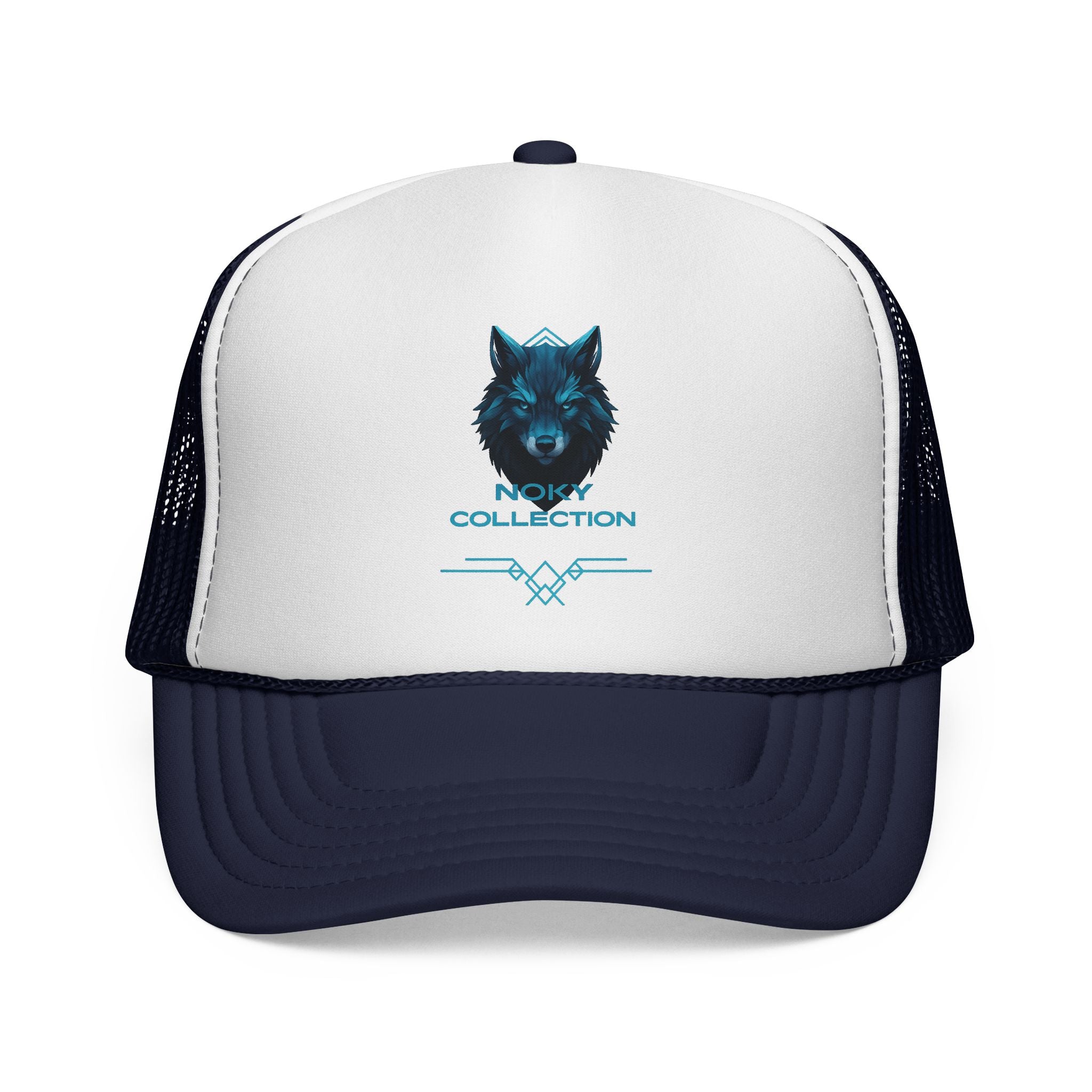 Wolf Collection Trucker Cap - Blue Neon Wolf Mesh Hat