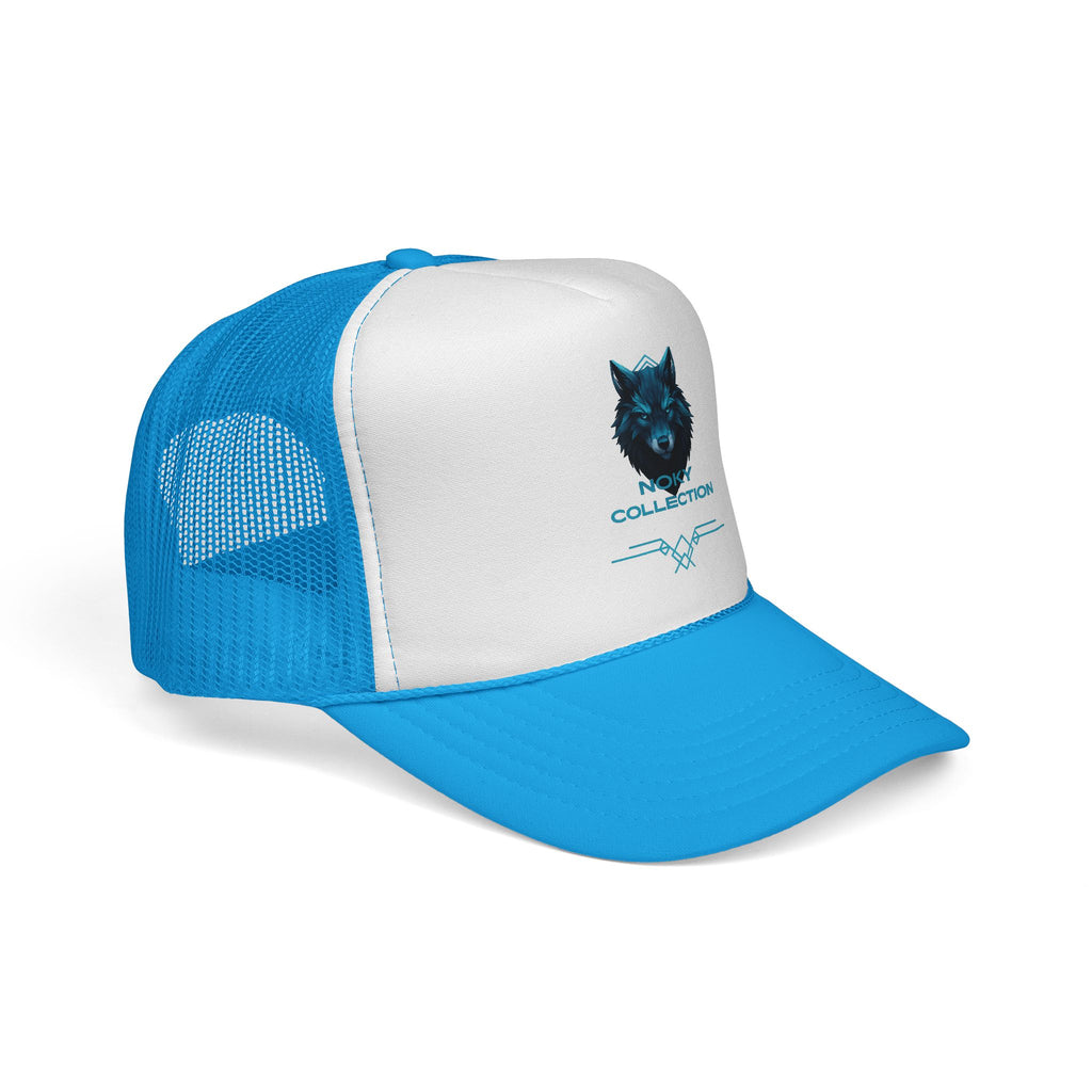 Wolf Collection Trucker Cap - Blue Neon Wolf Mesh Hat