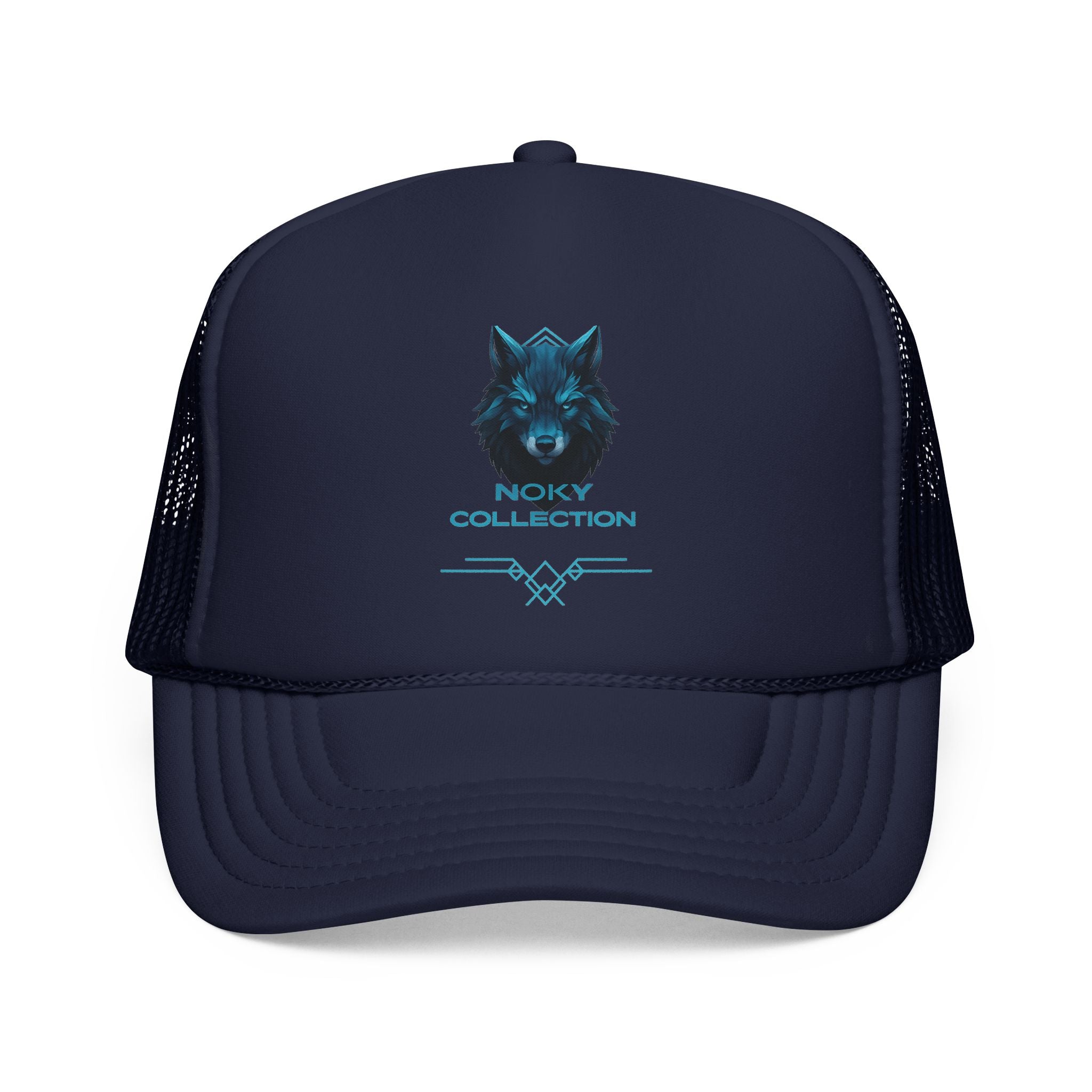 Wolf Collection Trucker Cap - Blue Neon Wolf Mesh Hat