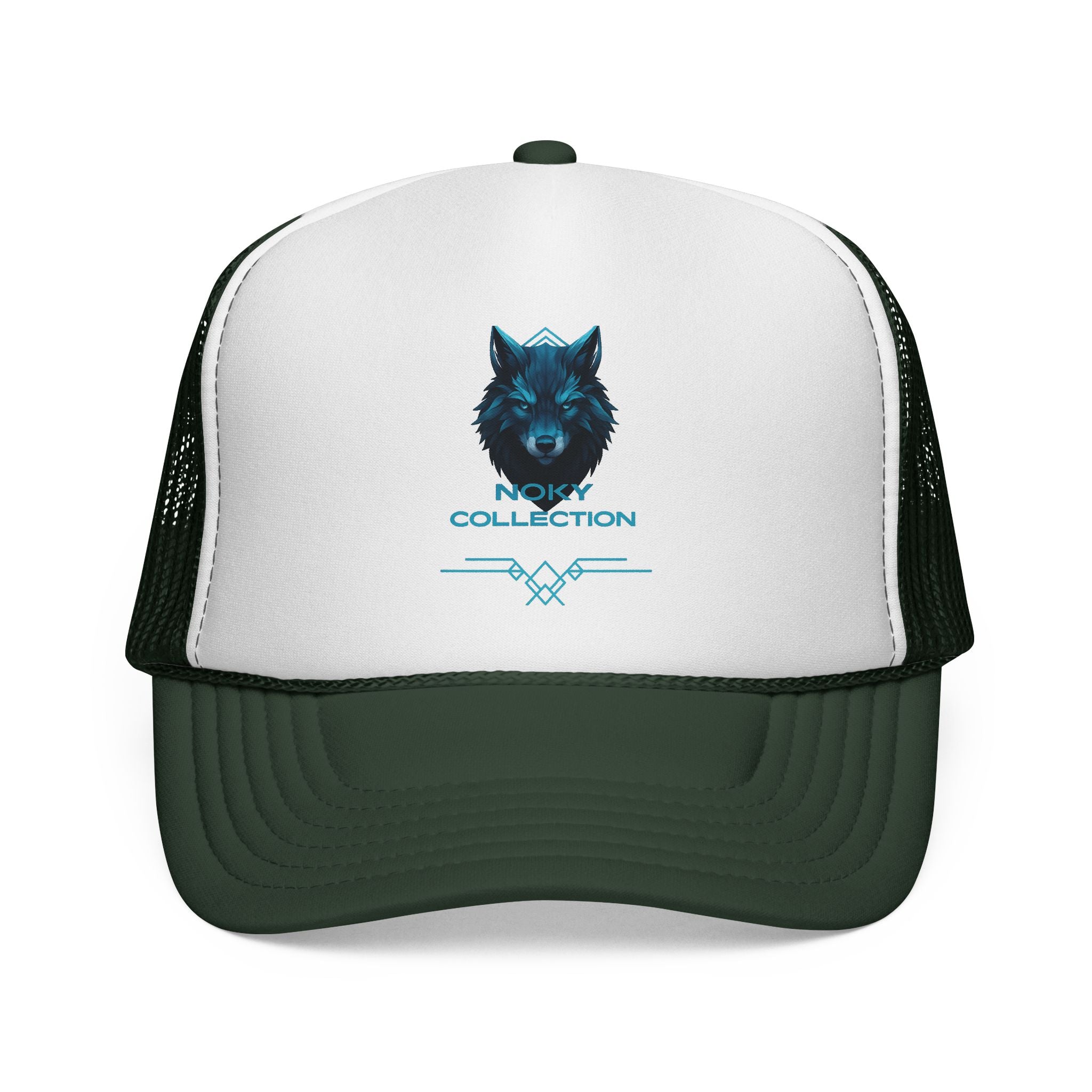 Wolf Collection Trucker Cap - Blue Neon Wolf Mesh Hat