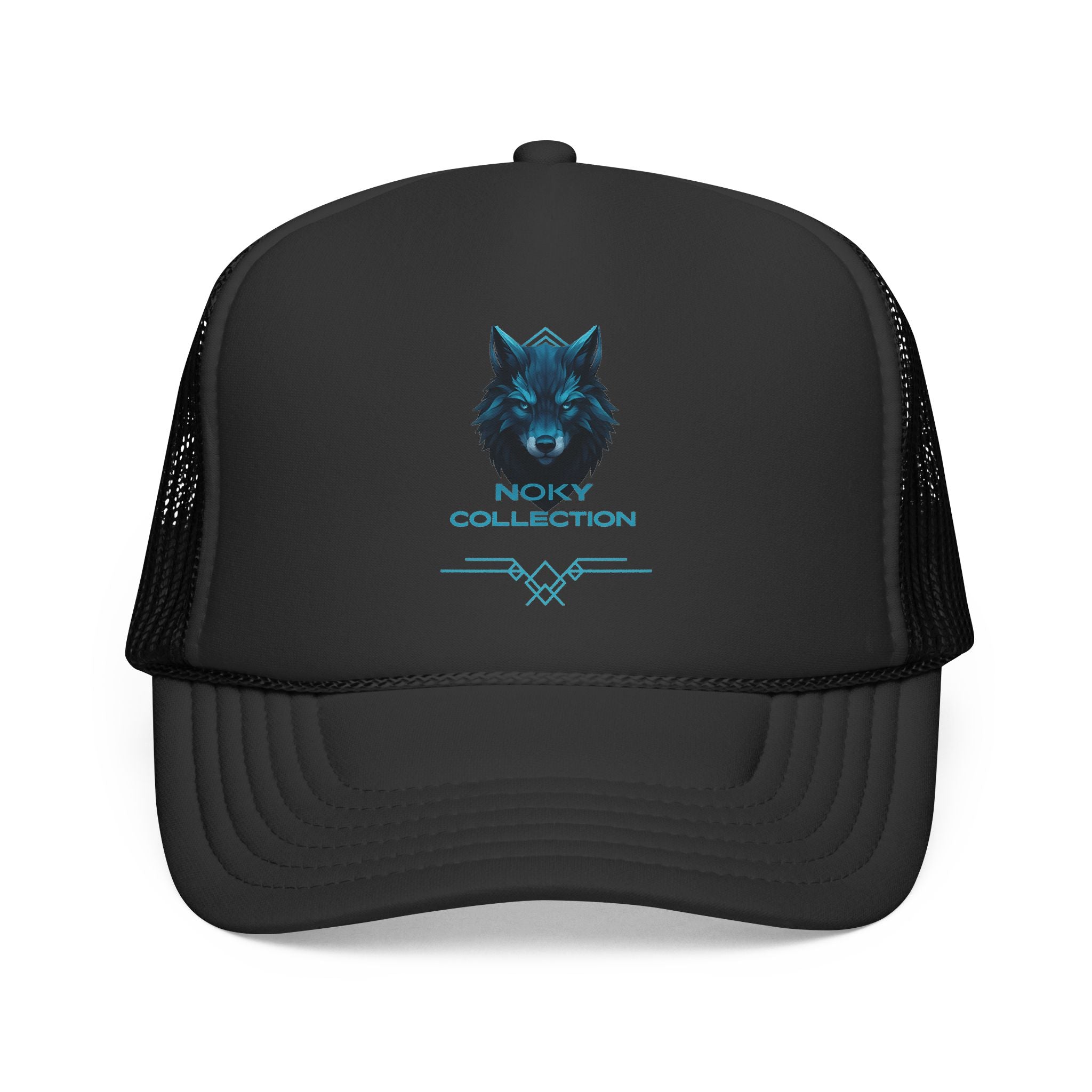 Wolf Collection Trucker Cap - Blue Neon Wolf Mesh Hat