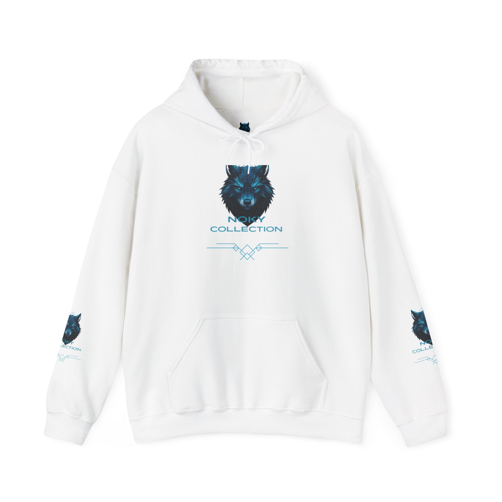 Noky Collection Hoodie — Mystic Blue Wolf Graphic Pullover