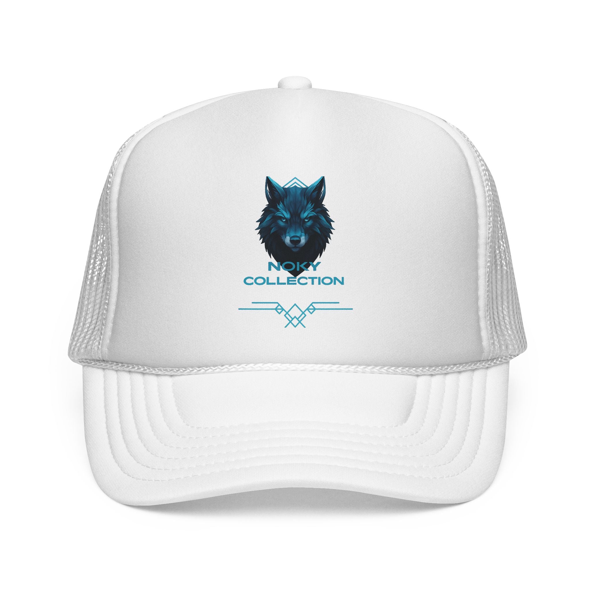 Wolf Collection Trucker Cap - Blue Neon Wolf Mesh Hat