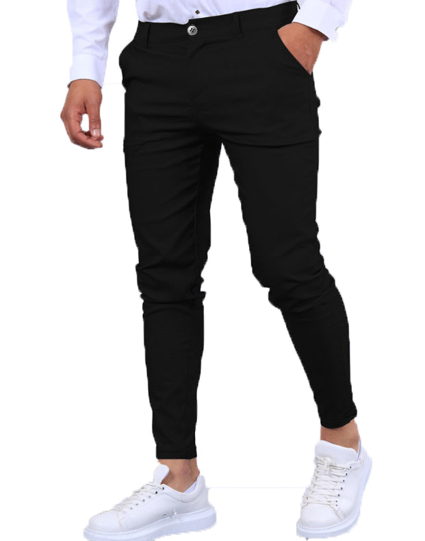 Men’s Ice Silk Casual Pants – Slim Fit, Stretch & Breathable