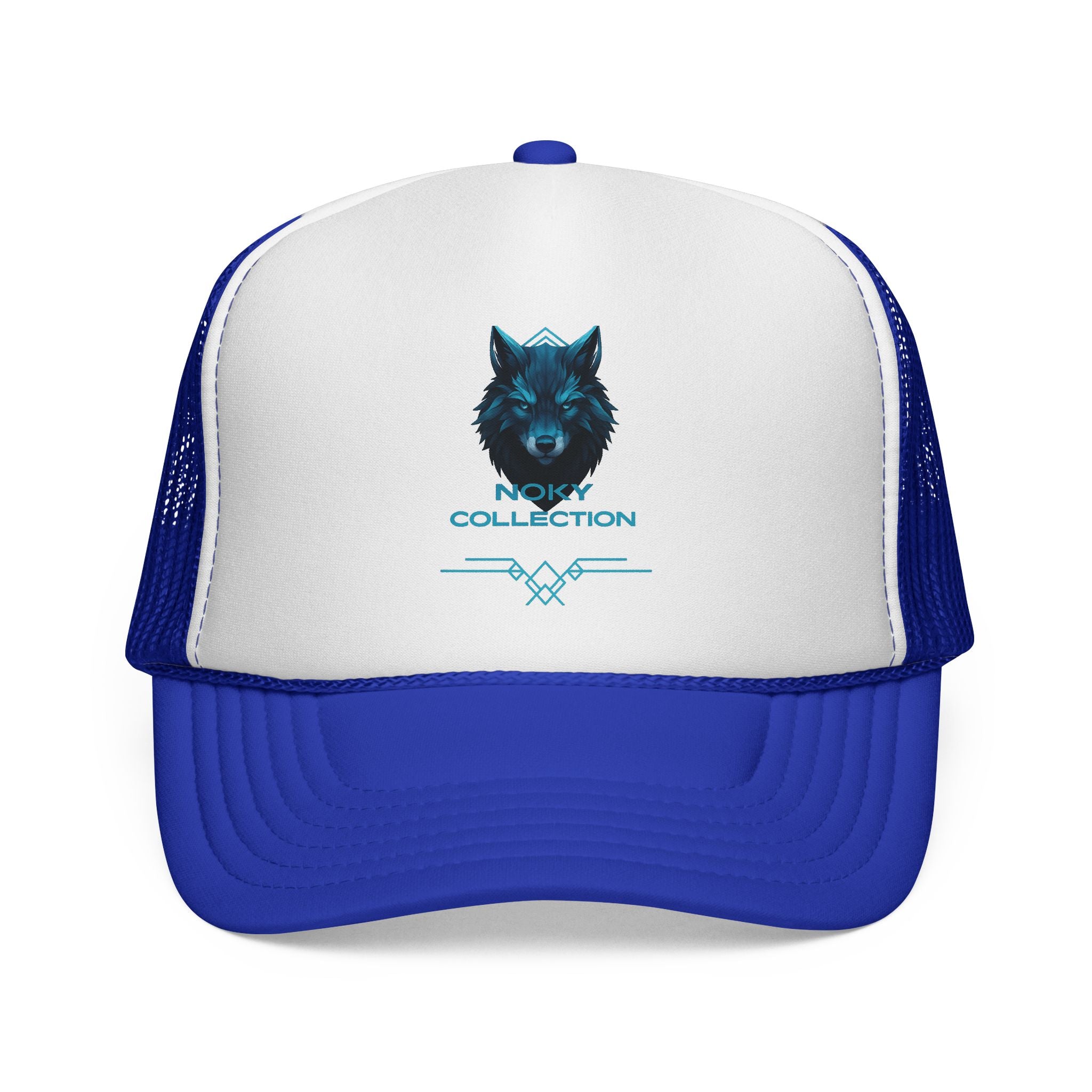 Wolf Collection Trucker Cap - Blue Neon Wolf Mesh Hat