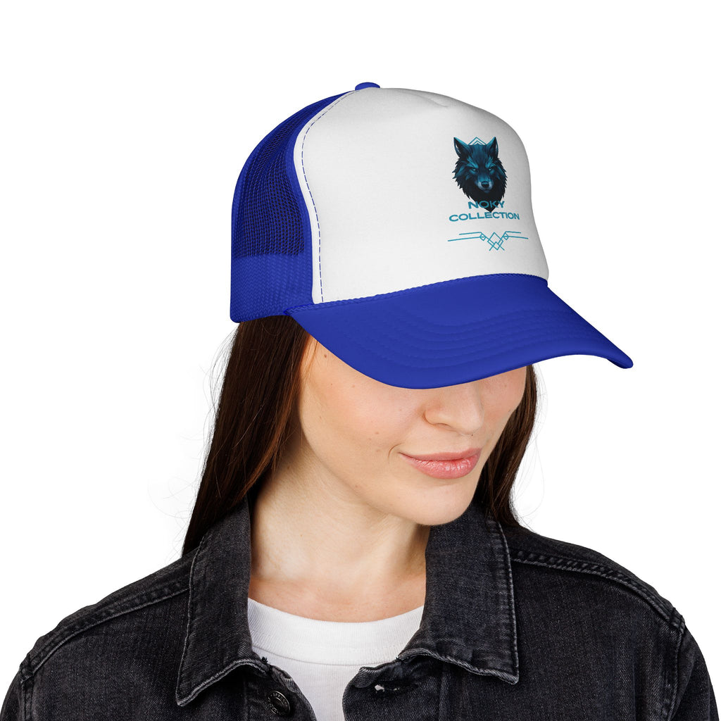 Wolf Collection Trucker Cap - Blue Neon Wolf Mesh Hat