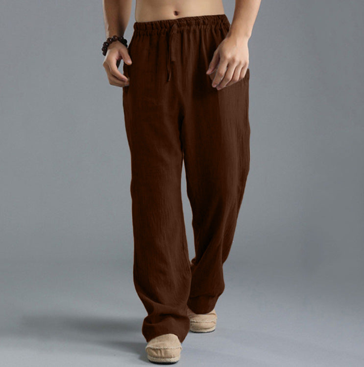 Men's Breathable Linen Loose Casual Sports Pants